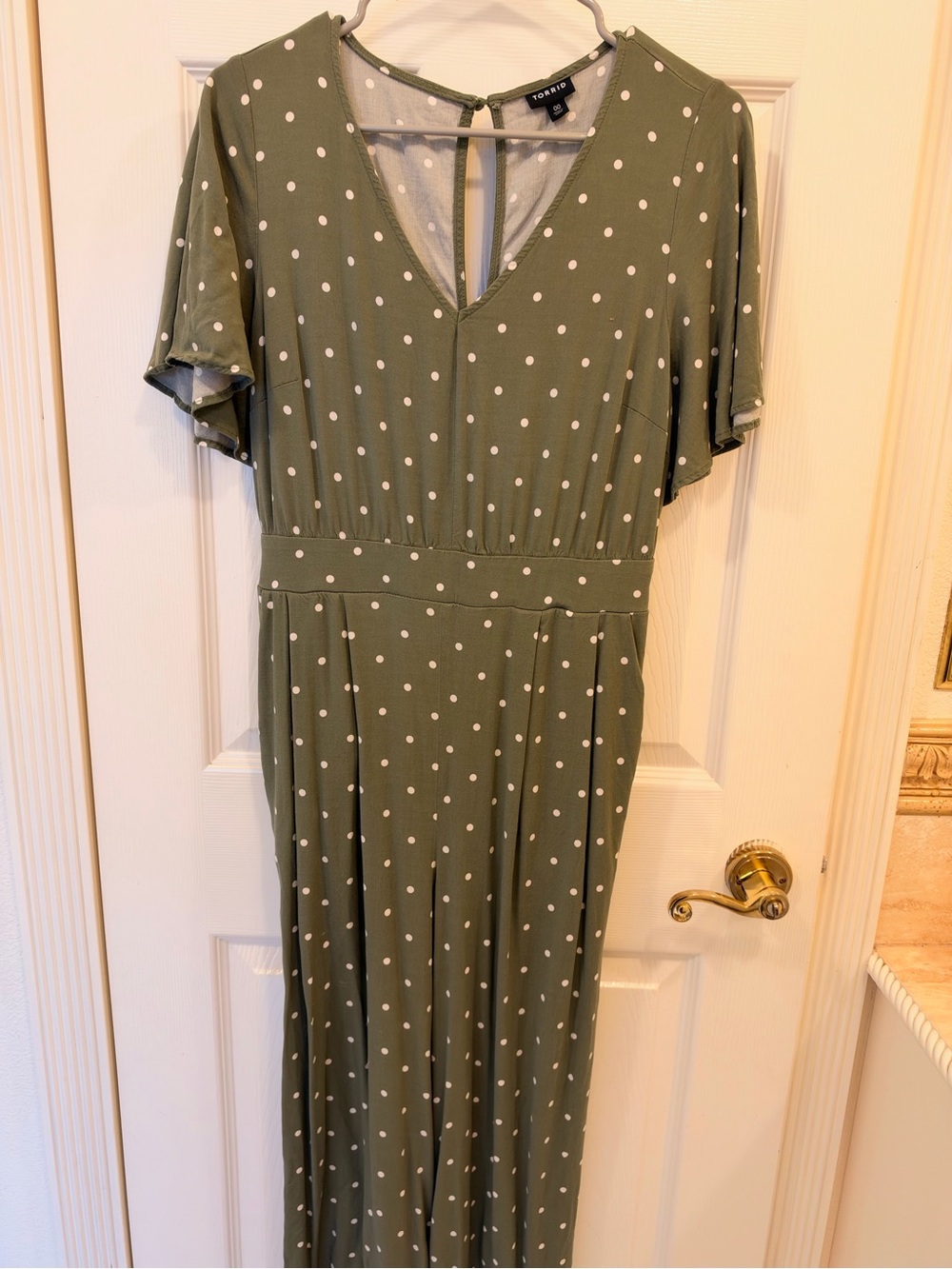 torrid Olive Green Polka Dot Maxi Dress